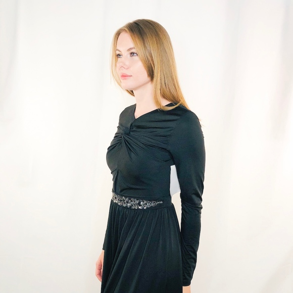 Little Mistress Full Length Twist Gown Dress 0074 - Picture 6 of 8